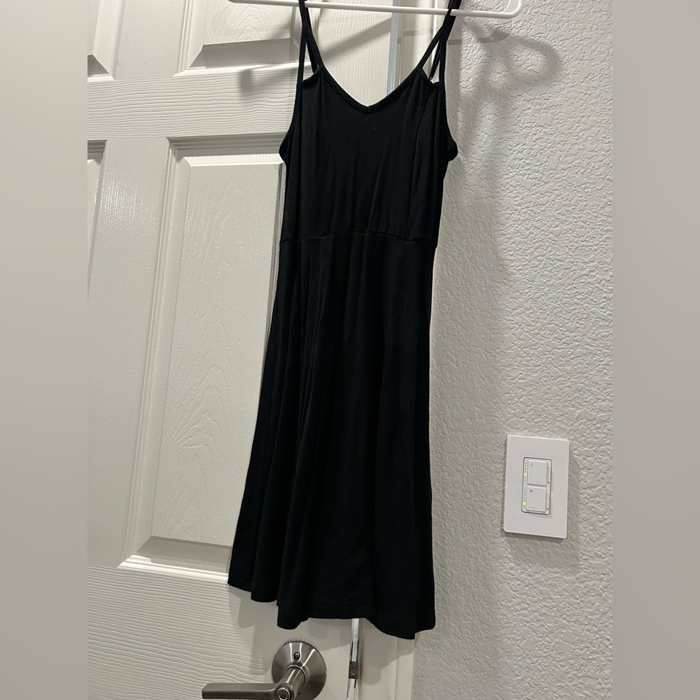 Simple black dress, spaghetti strap with design!